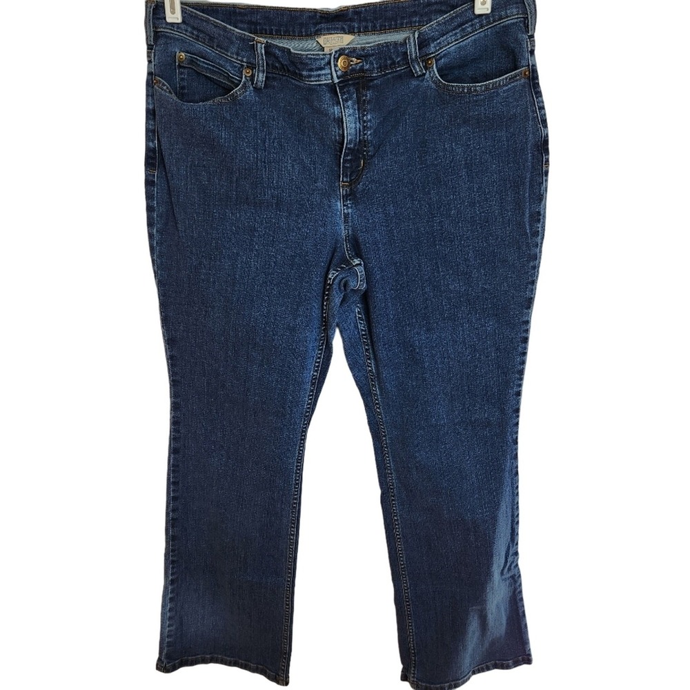 Duluth Trading Co Jeans Womens 18x31 Dark Wash Straight Leg Daily Denim Stretch